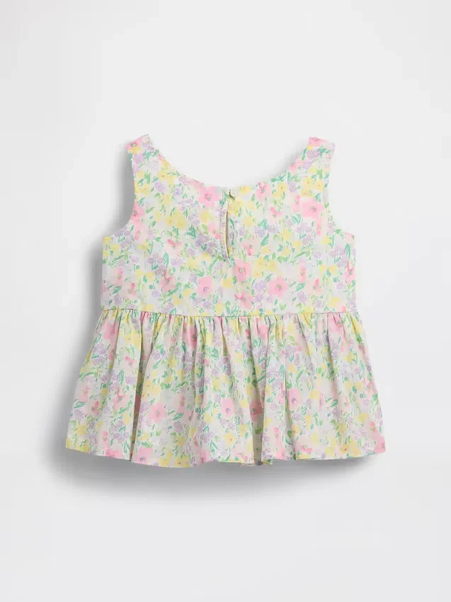 Camiseta sin mangas con peplum y moño para bebés y niños pequeños