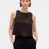 Camiseta sin mangas corta de jacquard