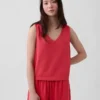 Camiseta sin mangas corta de punto