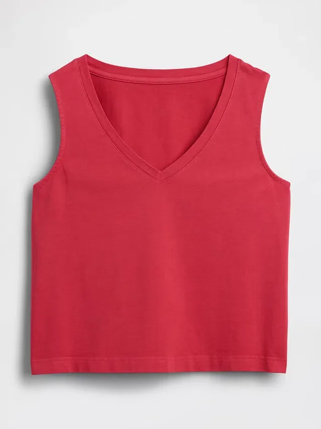 Camiseta sin mangas corta de punto