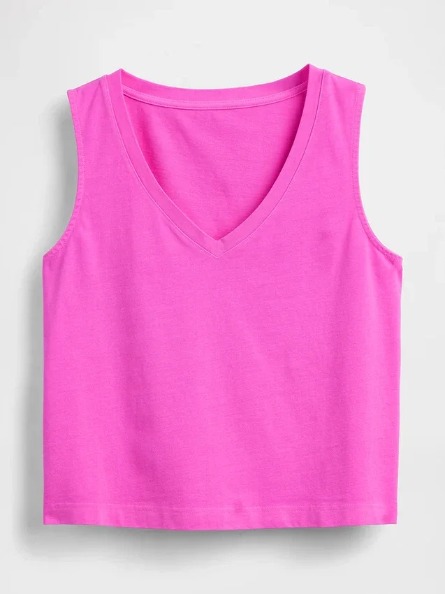Camiseta sin mangas corta de punto