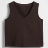 Camiseta sin mangas corta de punto