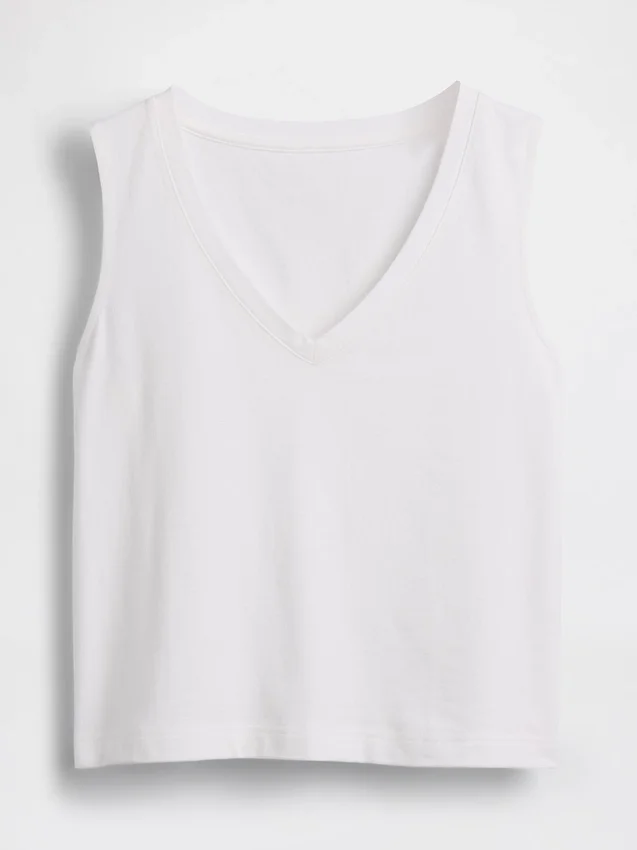 Camiseta sin mangas corta de punto