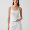 Camiseta sin mangas corta de punto pointelle