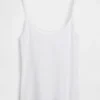Camiseta sin mangas corta de punto pointelle