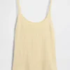 Camiseta sin mangas corta de punto pointelle