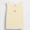 Camiseta sin mangas de bebé y Niño con rayas y ribete