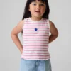 Camiseta sin mangas de bebé y Niño con rayas y ribete
