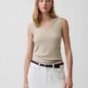 Camiseta sin mangas de canalé multicolor