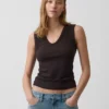 Camiseta sin mangas de canalé multicolor