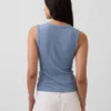 Camiseta sin mangas de canalé multicolor