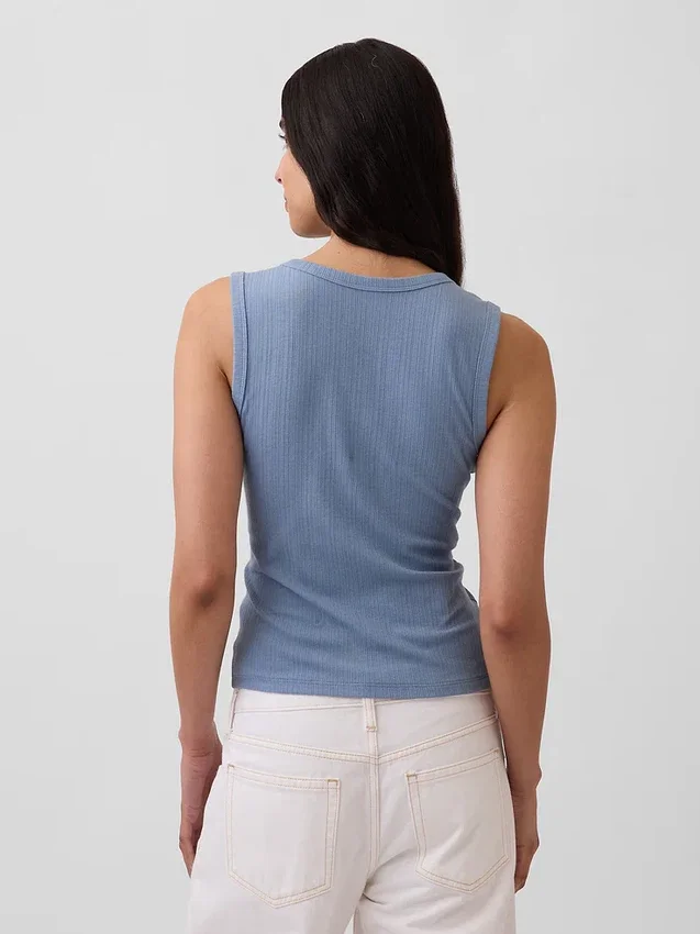 Camiseta sin mangas de canalé multicolor