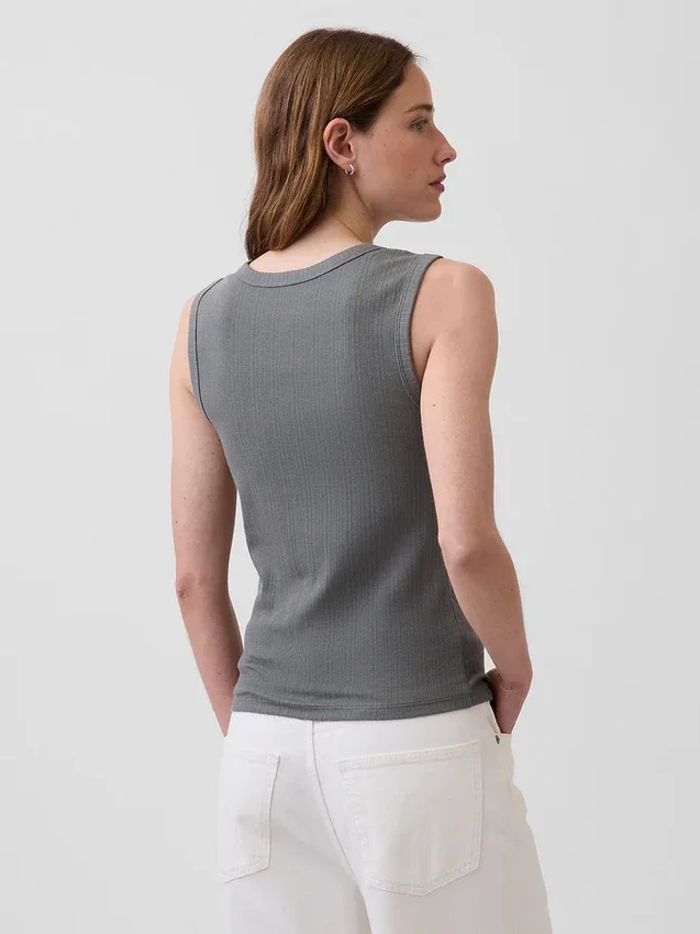 Camiseta sin mangas de canalé multicolor