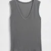 Camiseta sin mangas de canalé multicolor