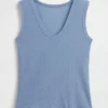 Camiseta sin mangas de canalé multicolor