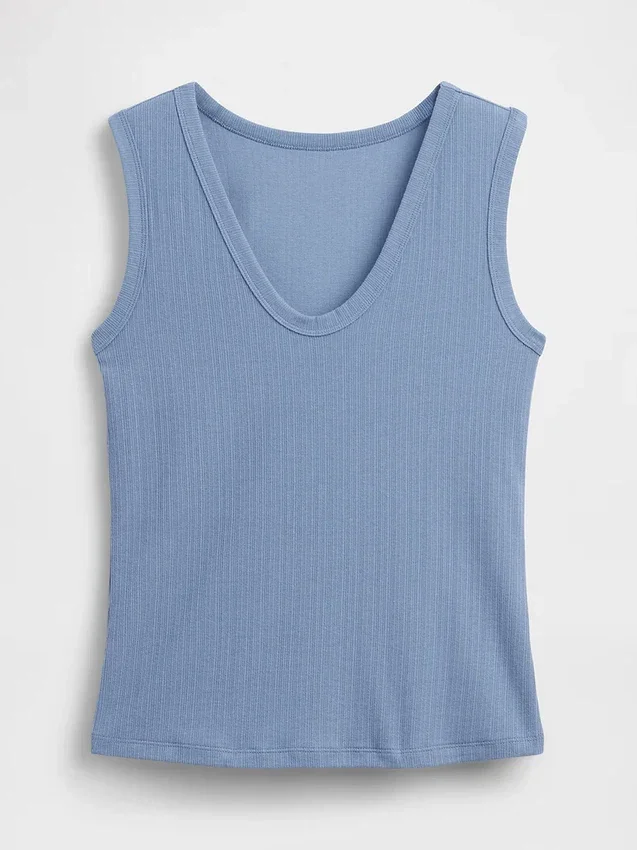 Camiseta sin mangas de canalé multicolor