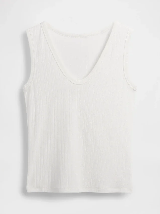 Camiseta sin mangas de canalé multicolor