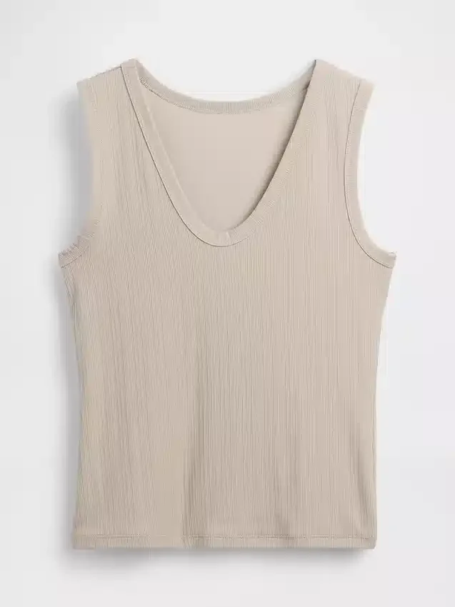 Camiseta sin mangas de canalé multicolor