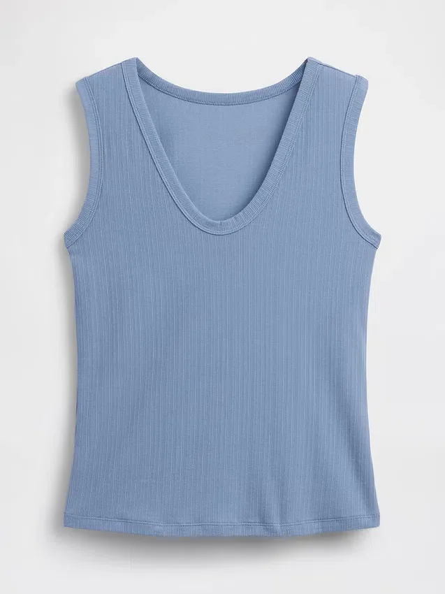 Camiseta sin mangas de canalé multicolor