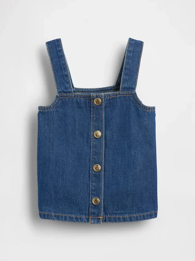 Camiseta sin mangas de denim para bebés y niños pequeños