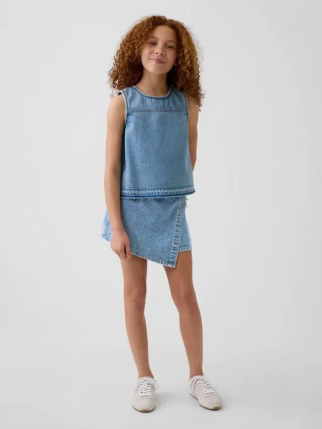 Camiseta sin mangas de denim para niños