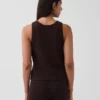 Camiseta sin mangas de ganchillo 100 % algodón