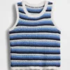 Camiseta sin mangas de ganchillo a rayas para niños