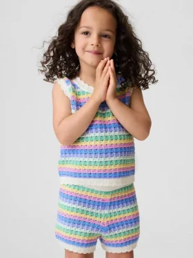 Camiseta sin mangas de ganchillo para bebés y niños