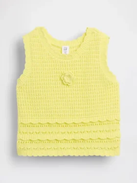 Camiseta sin mangas de ganchillo para bebés y niños
