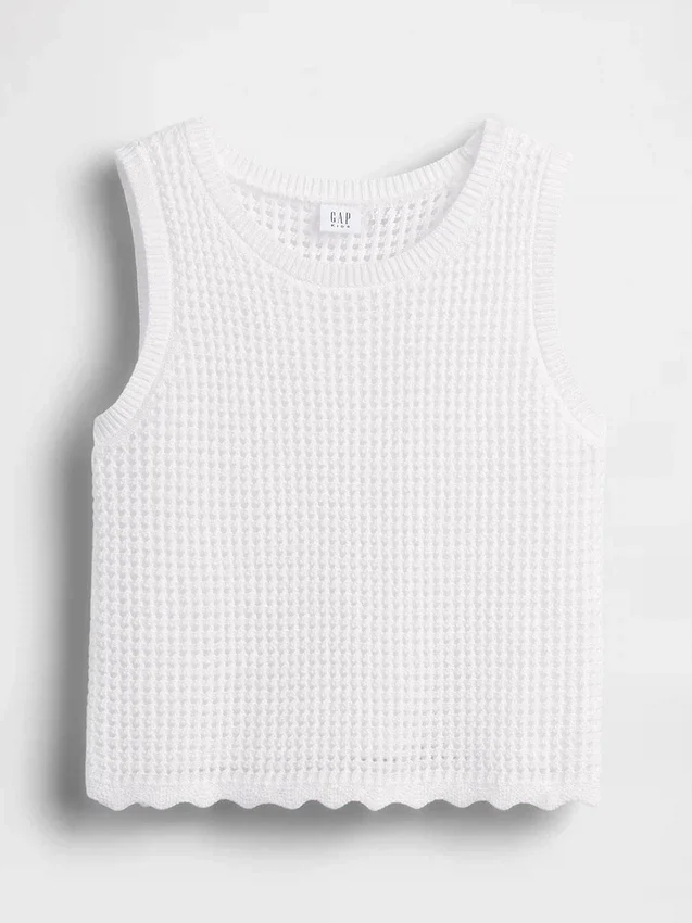 Camiseta sin mangas de ganchillo para niños