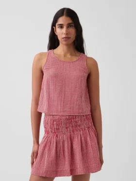 Camiseta sin mangas de gasa de algodón estilo «racer»