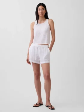 Camiseta sin mangas de gasa de algodón estilo «racer»