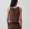 Camiseta sin mangas de gasa de algodón estilo «racer»