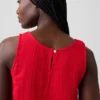 Camiseta sin mangas de gasa de algodón estilo «racer»