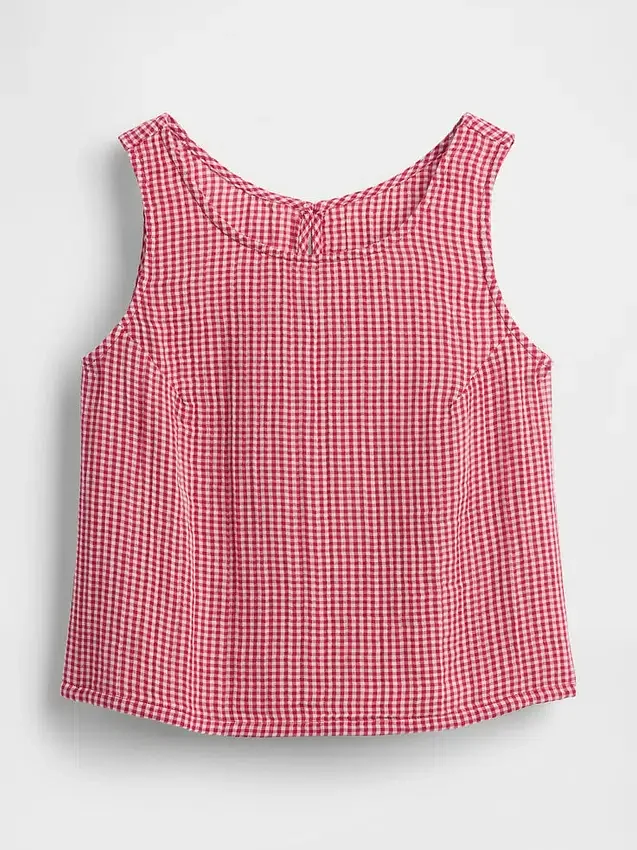 Camiseta sin mangas de gasa de algodón estilo «racer»
