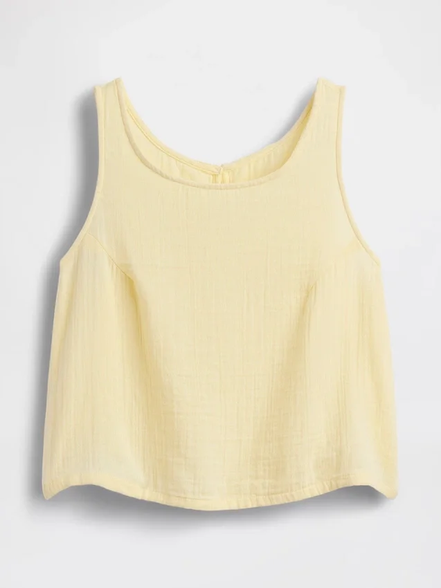 Camiseta sin mangas de gasa de algodón estilo «racer»