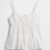 Camiseta sin mangas de gasa de algodón para niños con volantes