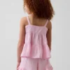Camiseta sin mangas de gasa de algodón para niños con volantes