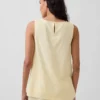 Camiseta sin mangas de mezcla de lino