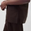 Camiseta sin mangas de mezcla de lino