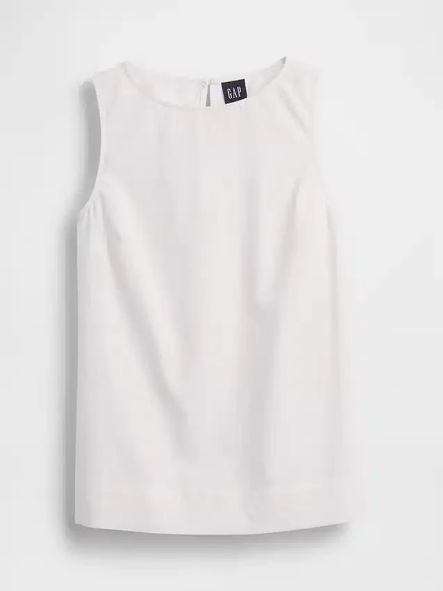 Camiseta sin mangas de mezcla de lino