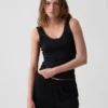 Camiseta sin mangas de pijama con ribete de encaje y costuras finas