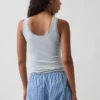 Camiseta sin mangas de pijama con ribete de encaje y costuras finas