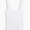 Camiseta sin mangas de pijama con ribete de encaje y costuras finas