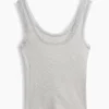 Camiseta sin mangas de pijama con ribete de encaje y costuras finas