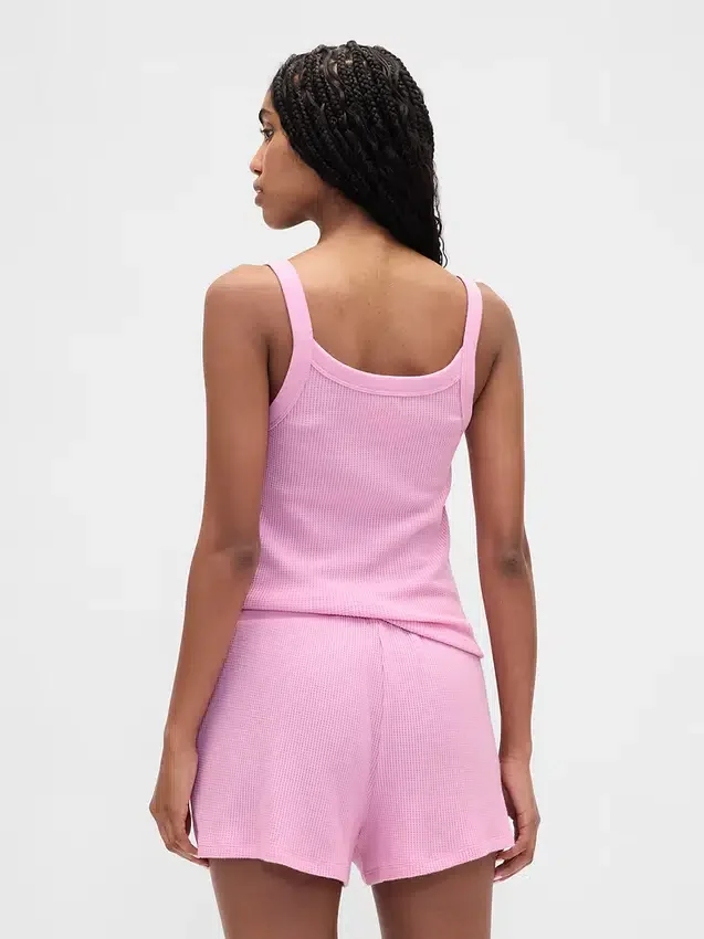 Camiseta sin mangas de pijama con tejido tipo waffle