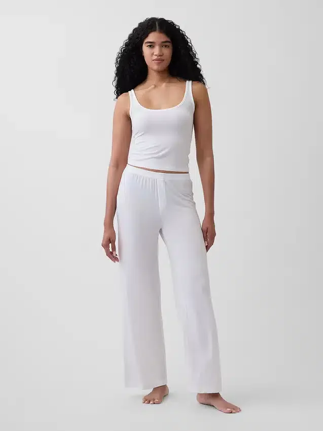 Camiseta sin mangas de pijama de modal acanalado, muy suave