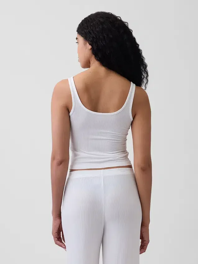 Camiseta sin mangas de pijama de modal acanalado, muy suave