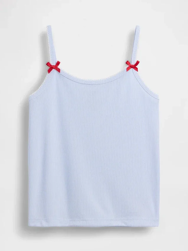 Camiseta sin mangas de pijama de punto acanalado reciclado para niños