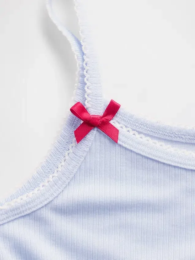 Camiseta sin mangas de pijama de punto acanalado reciclado para niños